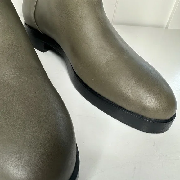 Pierre Hardy Leather Ankle Boots Olive Green Size‎ EU 38.5/ US 8.5 Gold Zippers - Picture 6 of 14